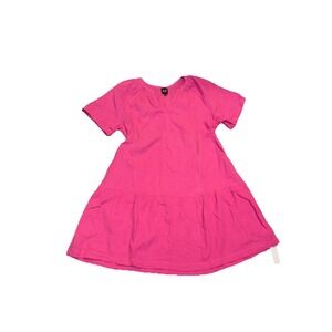 NWT Women's GAP Pink Gauze Summer Dress Short Sleeve Large Handpockets